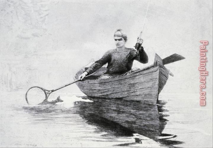 Winslow Homer Fly Fishing, Saranac Lake